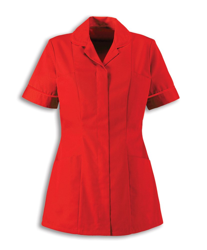 Alexandra Workwear Women's Healthcare Tunic - Comfortable Medical Uniform Top in Red for Nurses & Doctors | Perfect for Hospitals, Clinics & Healthcare Professionals