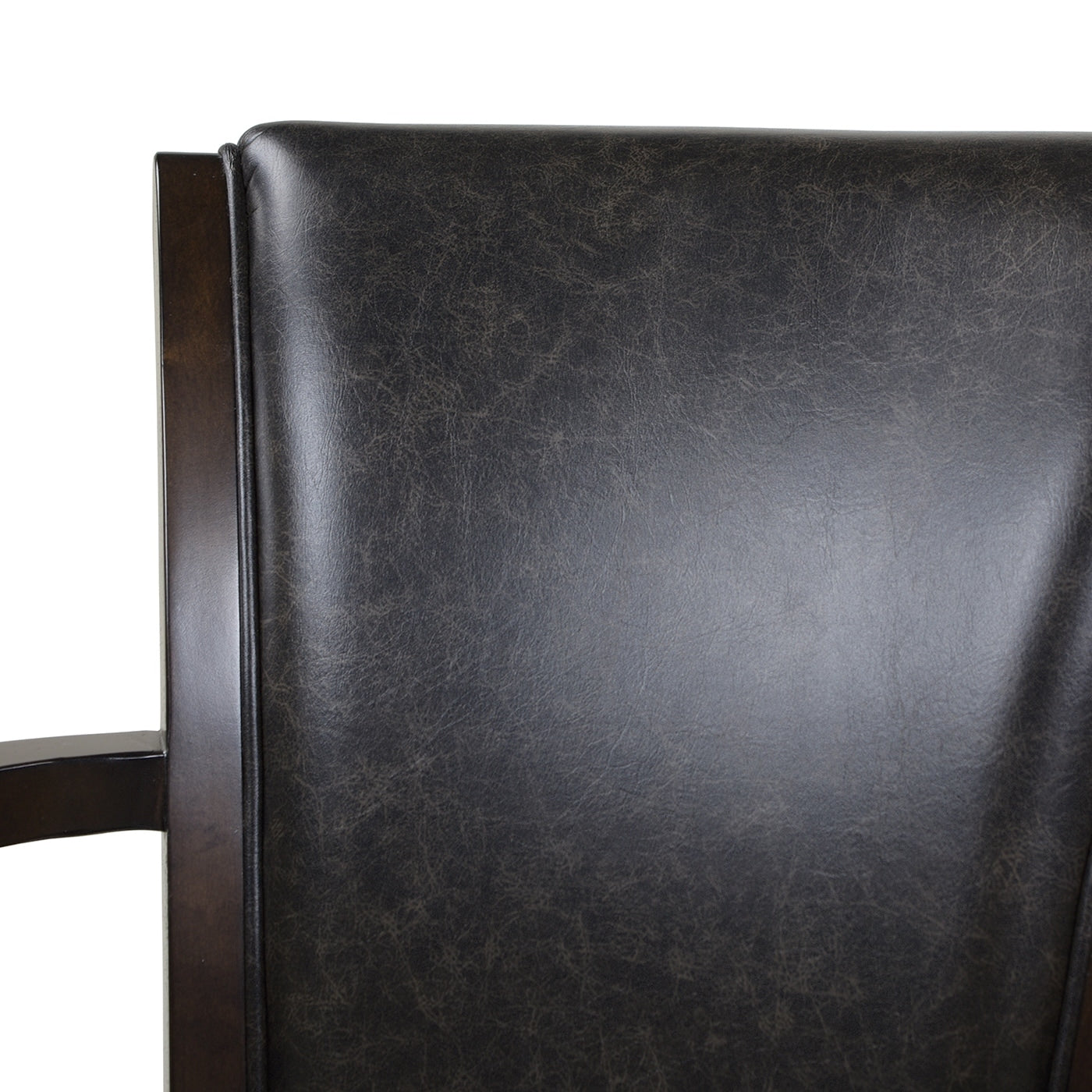 27in Swivel Counter Height Bar Stool - Vintage Faux Leather Upholstery, High Back Support with Armrests, Sturdy Hardwood Frame - Perfect for Kitchen Islands, Home Bars & Dining Areas