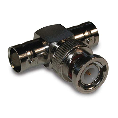 BNC Tee RF Adapter - 50 Ohms Coaxial Connector for Jack to Jack (5 Pack) - Perfect for CCTV, Ham Radio & Audio/Video Equipment