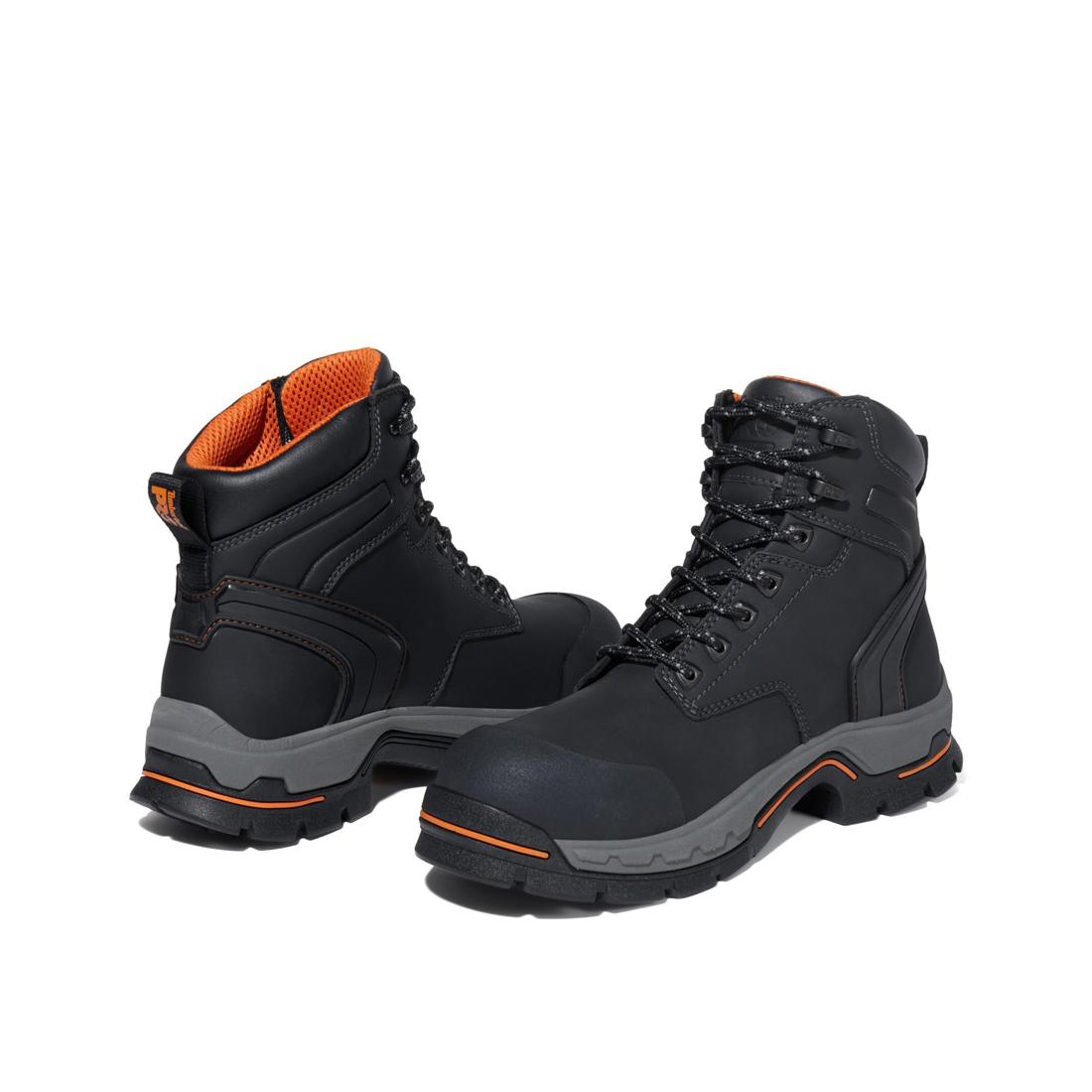 Stockdale 6 Inch Alloy Toe Work Boots for Men - Black Safety Shoes with Steel Toe Protection | Durable Construction for Construction, Warehouse & Industrial Work