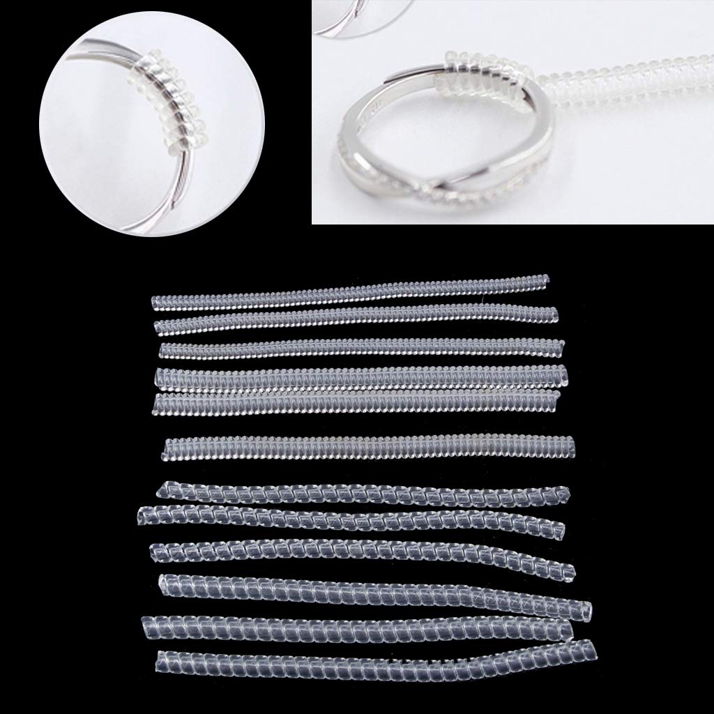12 Pack Ring Tightener - 4 Sizes Spiral Adjuster for Loose Jewelry | Wedding & Travel