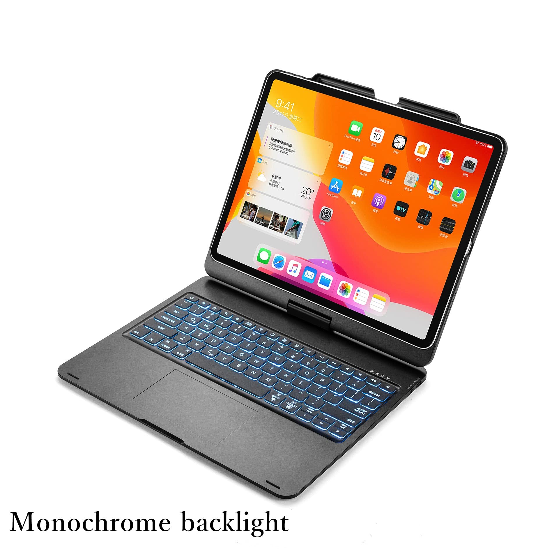 360° Rotatable Backlit Touch Keyboard with Trackpad for iPad Air 13