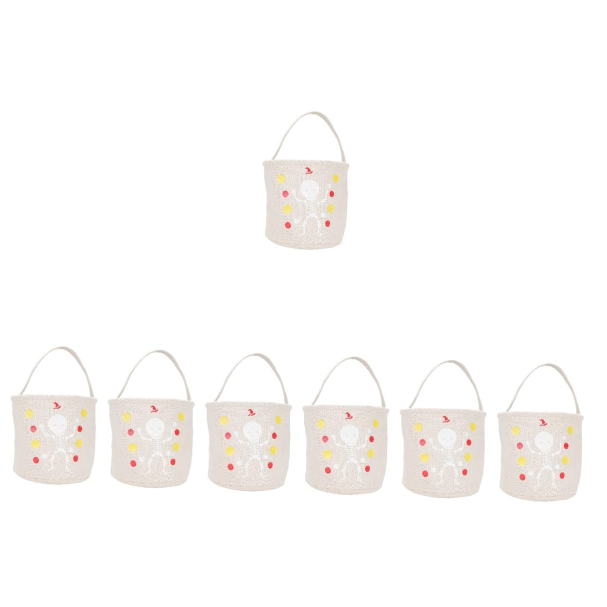 NOLITOY 7-Piece Halloween Candy Bags Set - Ghost-Themed Treat Bags for Kids, Cookie Decorating & Party Favors | Perfect for Trick-or-Treating, Classroom Treats & Halloween Party Decorations
