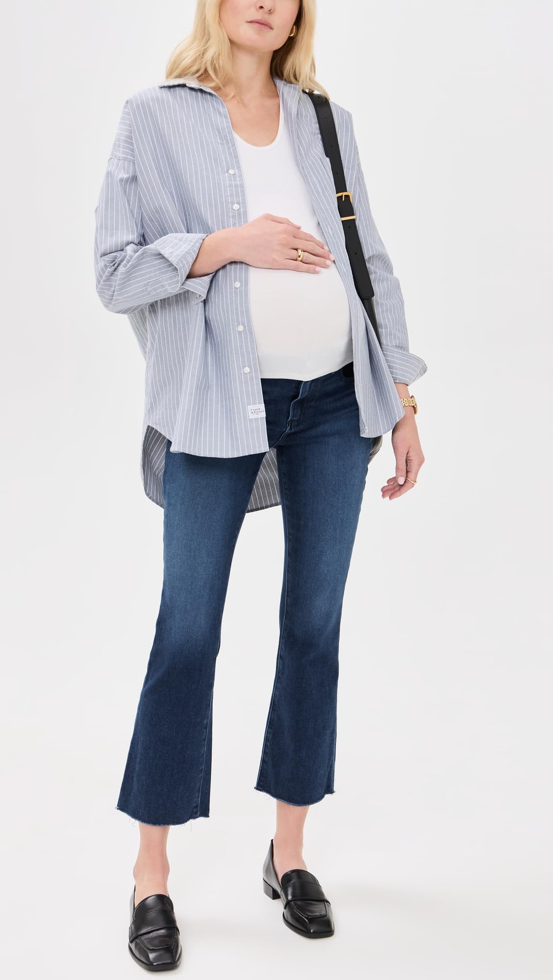 PAIGE Women's Claudine Maternity Jeans with Raw Hem - Stretch Denim Pants for Pregnant Women | Comfortable & Stylish Pregnancy Outfit for Work & Casual Wear