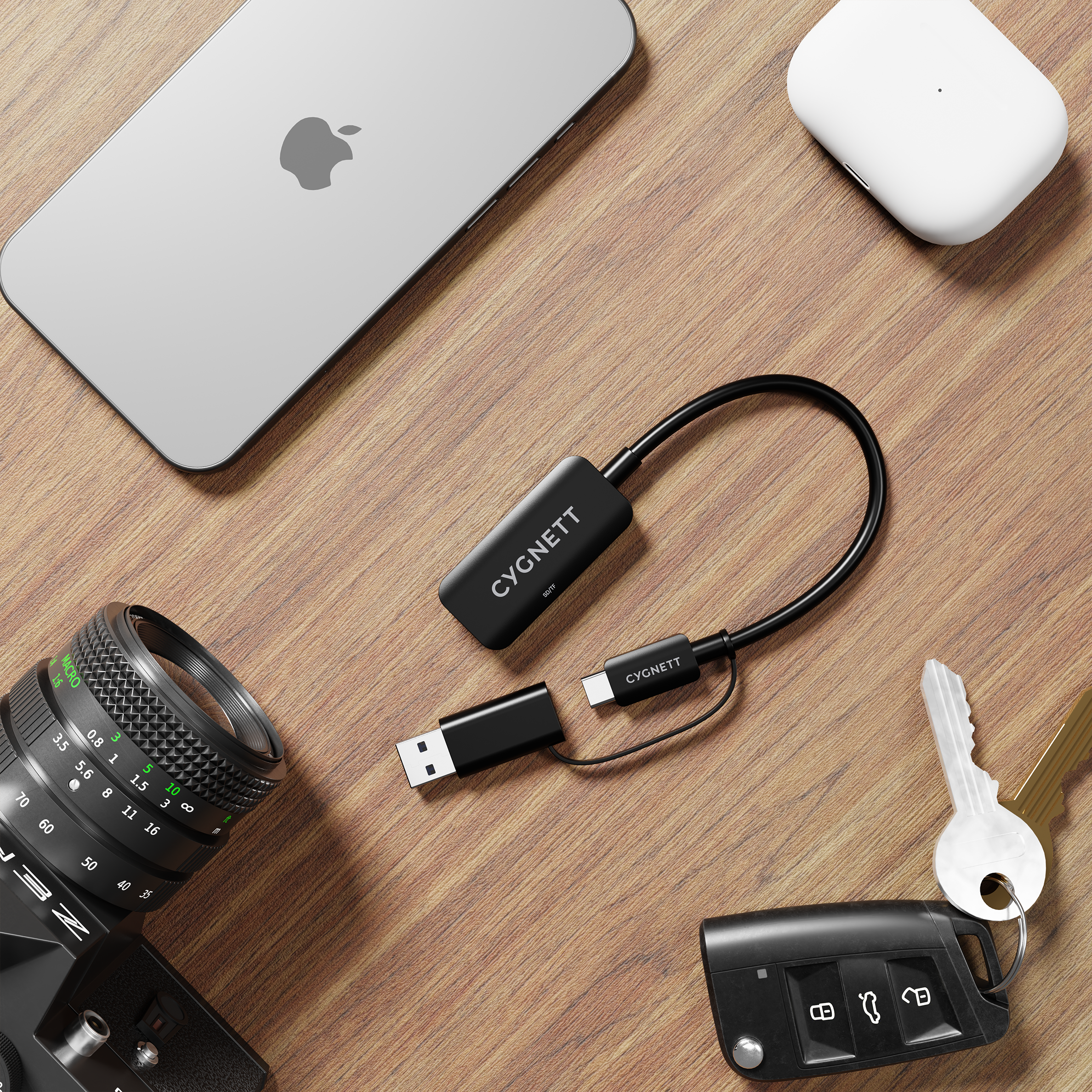 USB C to SD & Micro SD Card Reader Adapter - High Speed Data Transfer for MacBook, iPad Pro, Galaxy - Perfect for Photography, Video Editing & File Backup
