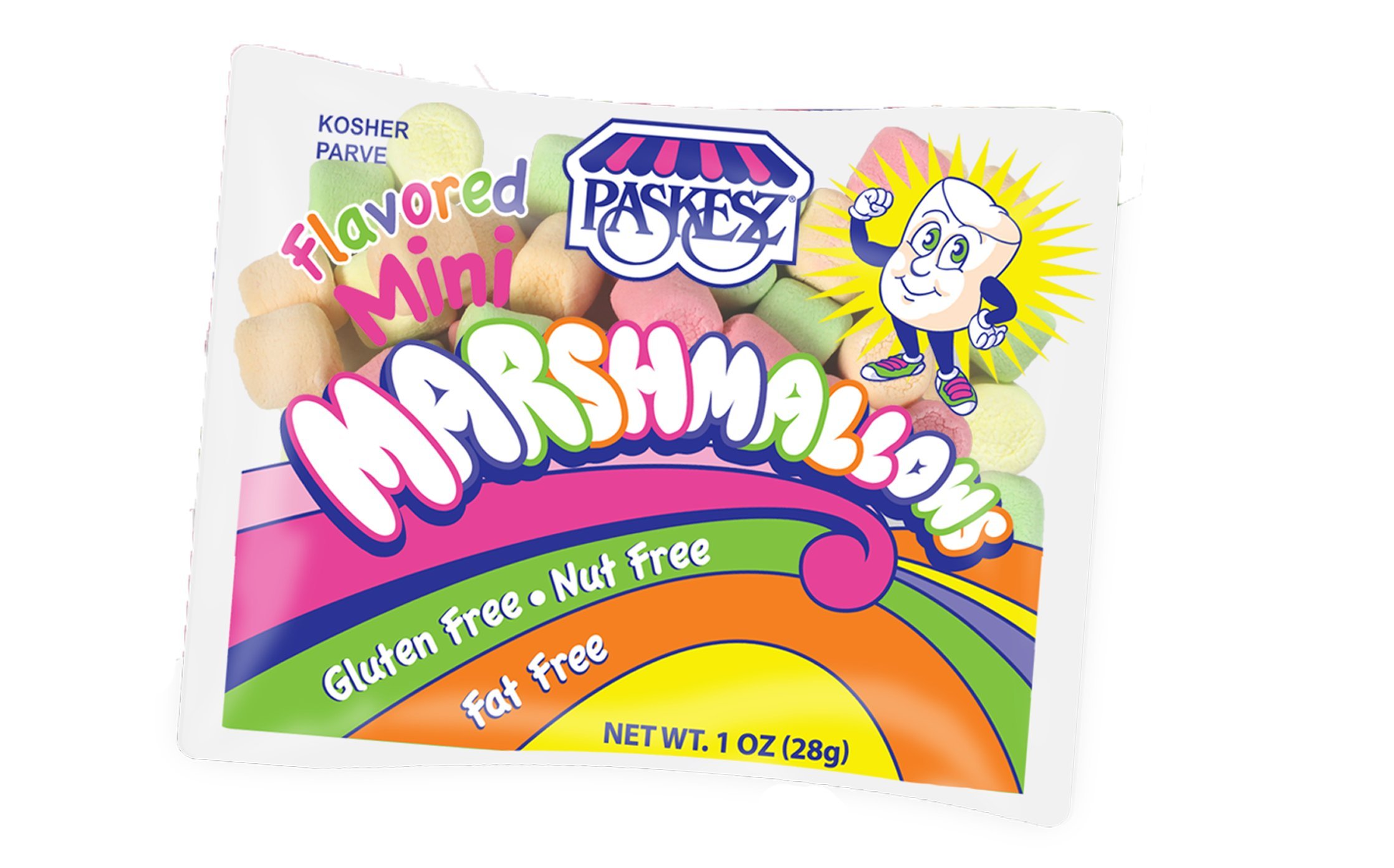 Paskesz Flavored Mini Marshmallows 1 Oz. Bag (Pack of 24) - Perfect for Hot Cocoa, Baking & Snacking - Kosher Marshmallow Treats for Parties & Desserts