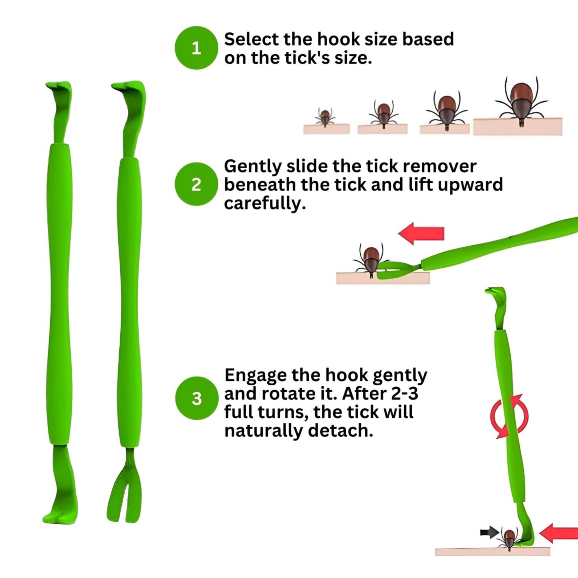 Tick Remover Tool for Humans & Pets - Safe & Easy Tick Removal Kit for Dogs & Cats - Small to XL Size Tick Tweezers - Twist & Pull Tick Removal Set of 5 - Perfect for Camping, Hiking & Outdoor Adventures
