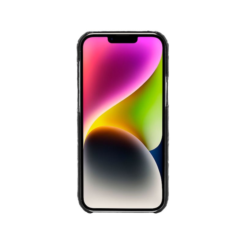 Premium Slim Leather Case with Embossed Design for iPhone 14 Plus - Black | Perfect for Business & Everyday Protection