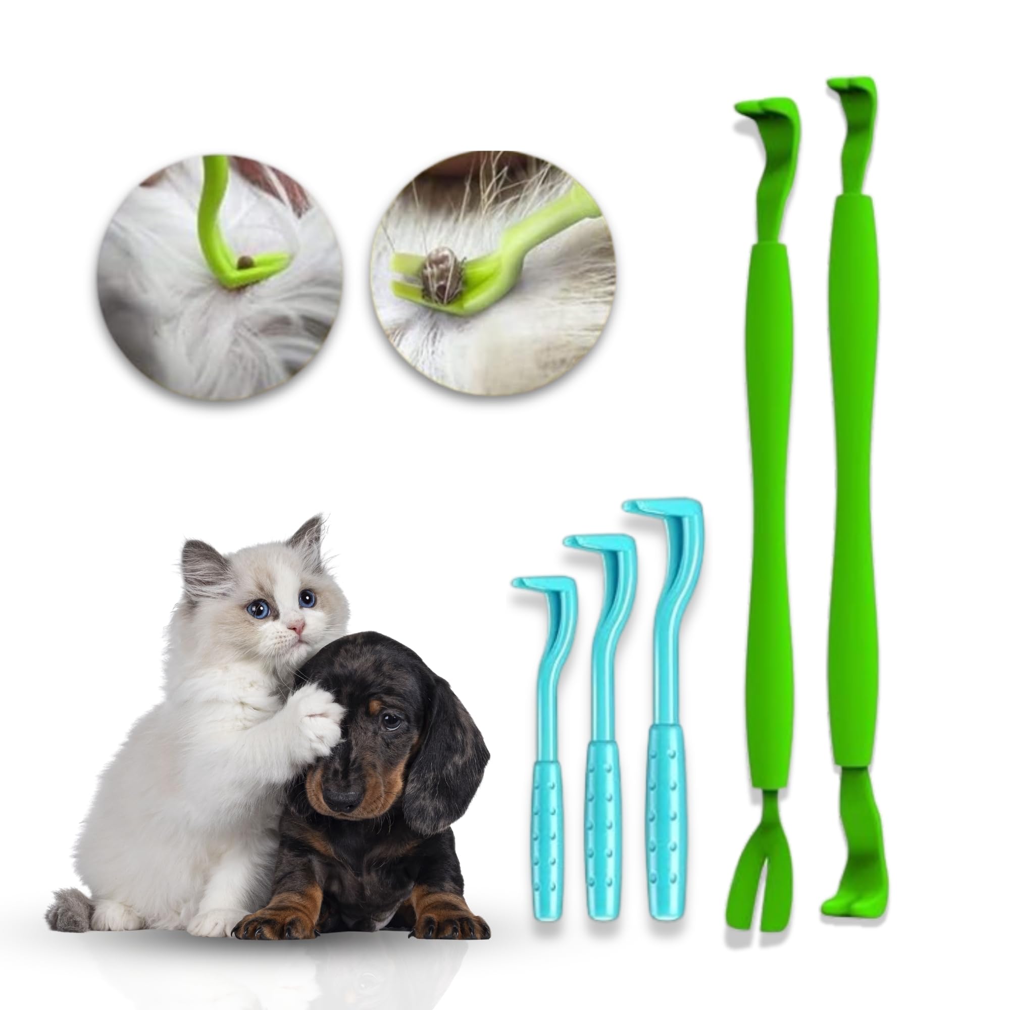 Tick Remover Tool for Humans & Pets - Safe & Easy Tick Removal Kit for Dogs & Cats - Small to XL Size Tick Tweezers - Twist & Pull Tick Removal Set of 5 - Perfect for Camping, Hiking & Outdoor Adventures