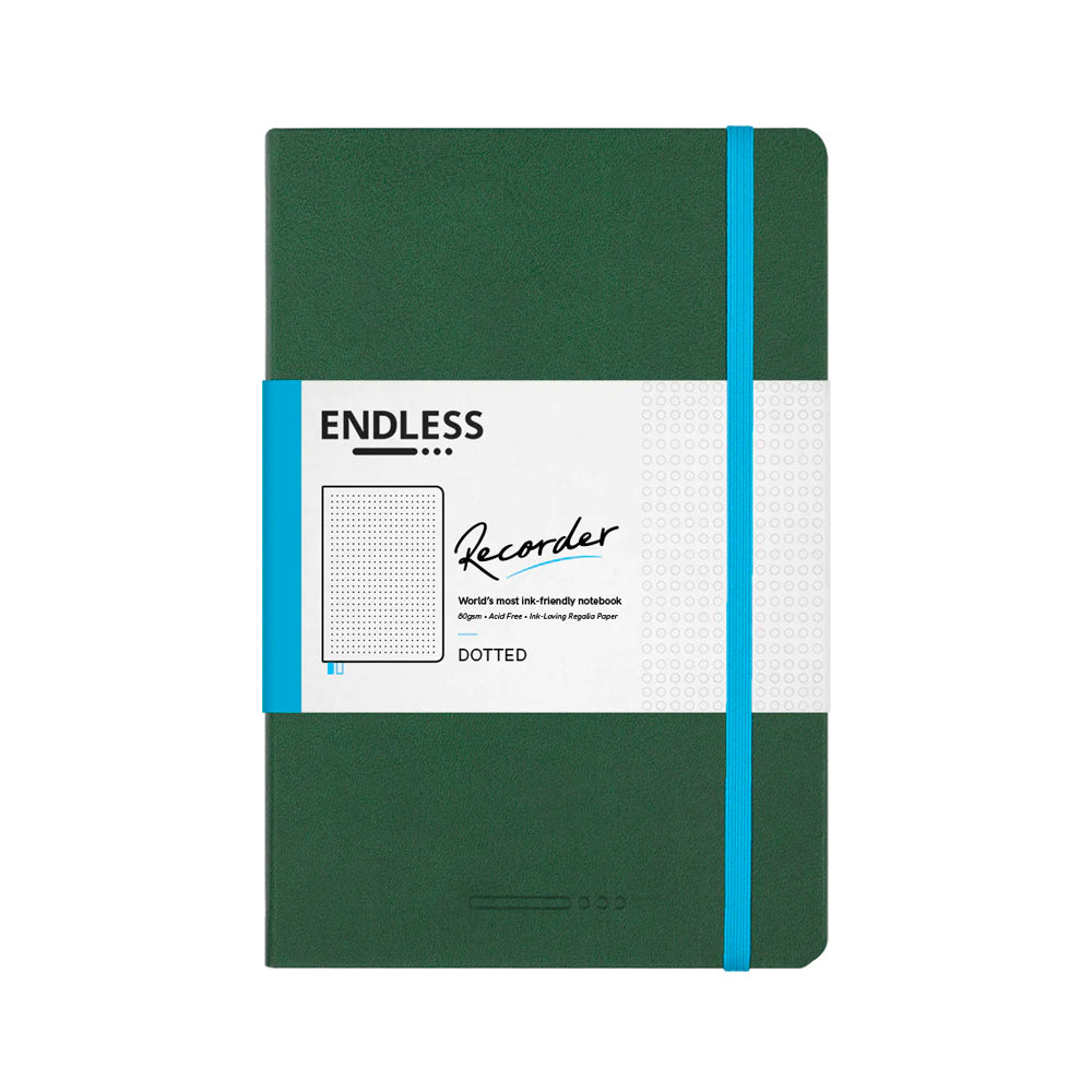 Endless Recorder Notebook A5 - Eco-Friendly Forest Green Journal for Writing, Sketching & Note Taking - Perfect for Students, Artists & Professionals