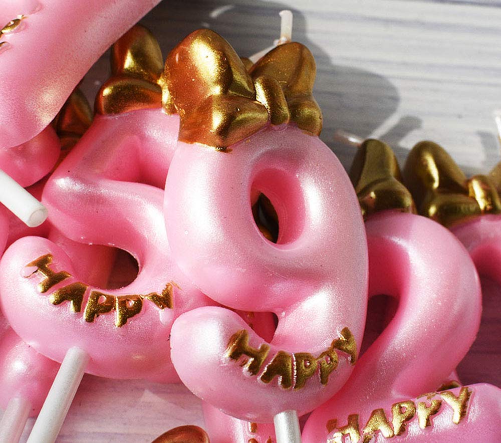 1st Birthday Cake Candle Topper - Pink & Gold Number 1 Candle for Girls' First Birthday Party Decorations | Perfect for 1-Year-Old Birthday Cakes, Cupcakes & Dessert Table Centerpieces