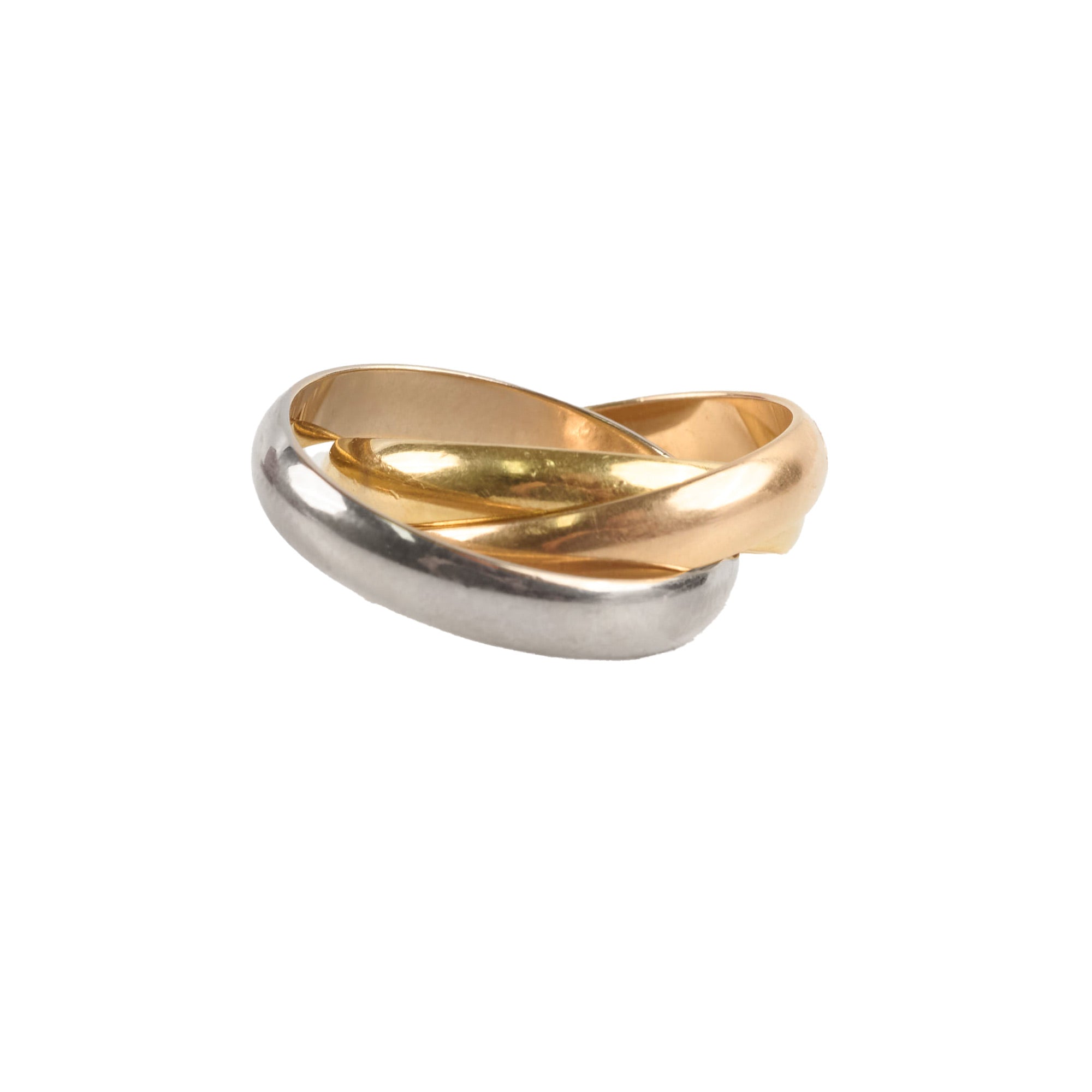 Cartier Trinity Ring 18K Gold Tri-Color Band Size 52 - Luxury Wedding, Anniversary & Gift Jewelry for Women