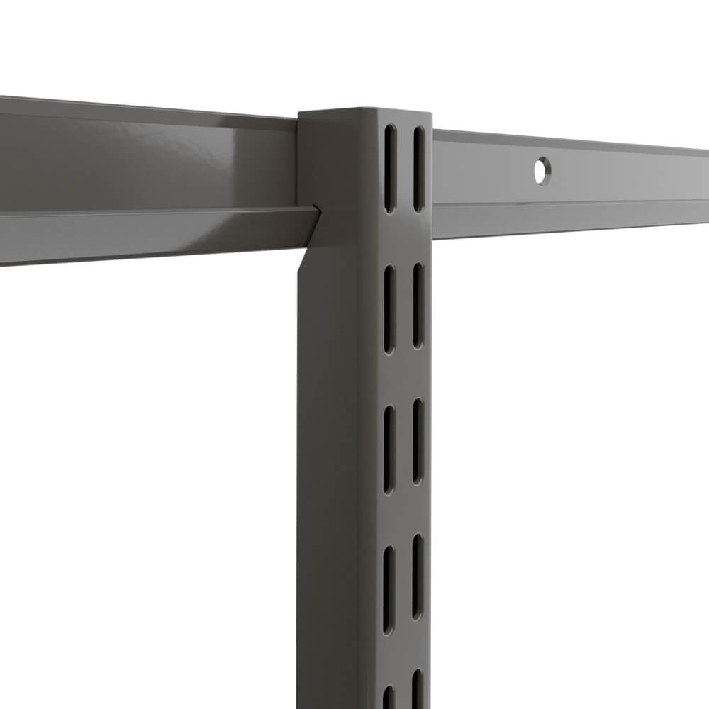 Elfa Top Track 90-Inch Closet Organizer System - Graphite Finish for Home & Office Storage Solutions
