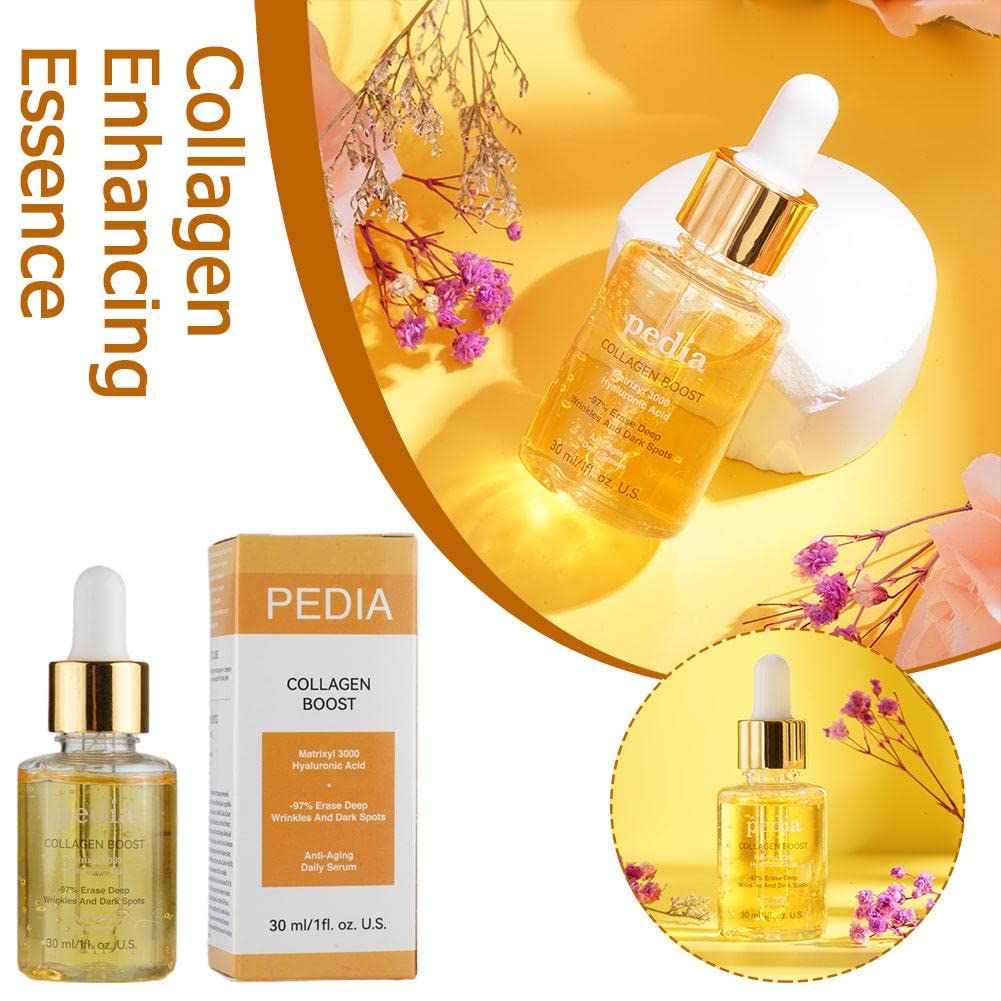 Pedia Advanced Collagen Boost Anti-Aging Face Serum with Hyaluronic Acid - Deep Wrinkle Treatment & Skin Moisturizer for Youthful Glow - Perfect for Night Routine & Daily Skincare Regimen