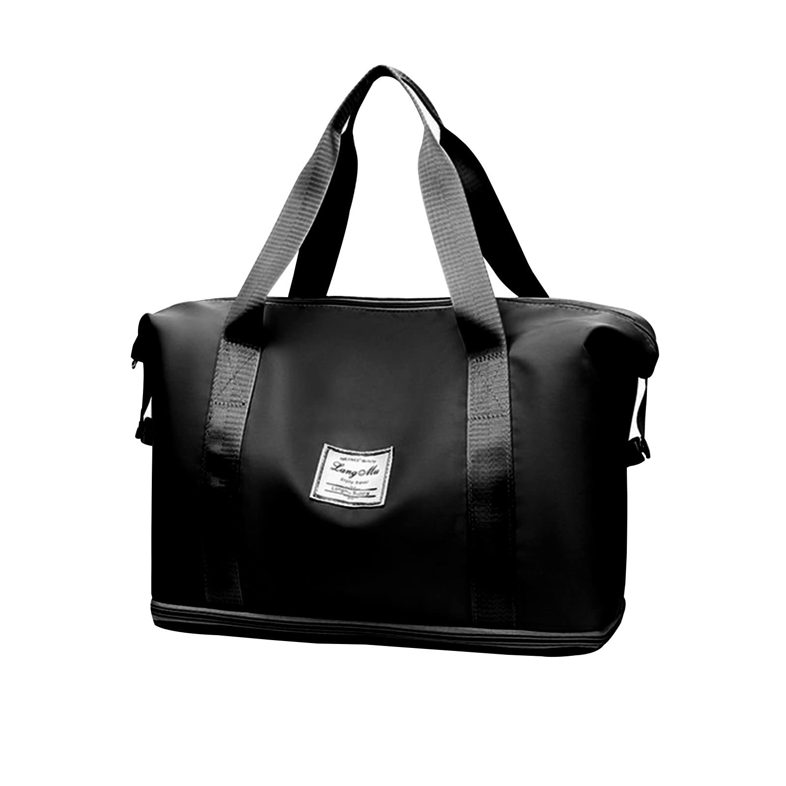 **Expandable Gym Duffle Bag for Sports & Travel - Large Capacity Lightweight Overnight Bag for Men & Women - Perfect for Gym, Weekend Trips & Workouts (Black)**