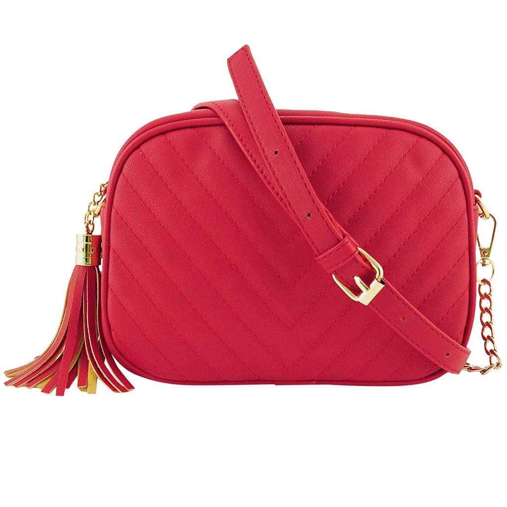 Stylish Women's Messenger Crossbody Bag with Zipper & Tassel - Solid Color Shoulder Purse for Daily Use, Work & Travel | Unisex Design for Men & Women