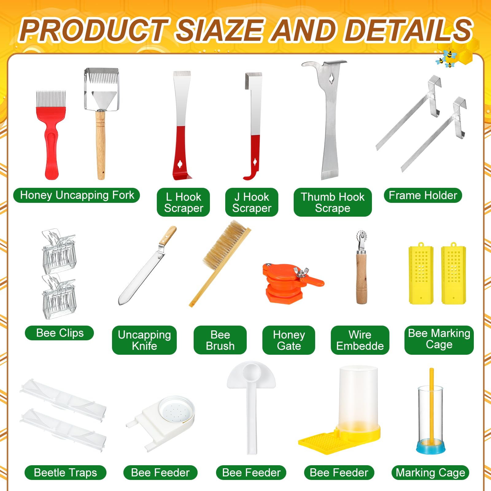 30 Pcs Beekeeping Starter Kit - Professional Bee Suit, Hive Tools & Supplies for Beginners - Complete Beekeeper Set for Men & Women (XL) - Perfect for Hive Maintenance, Honey Harvesting & Beekeeping Activities