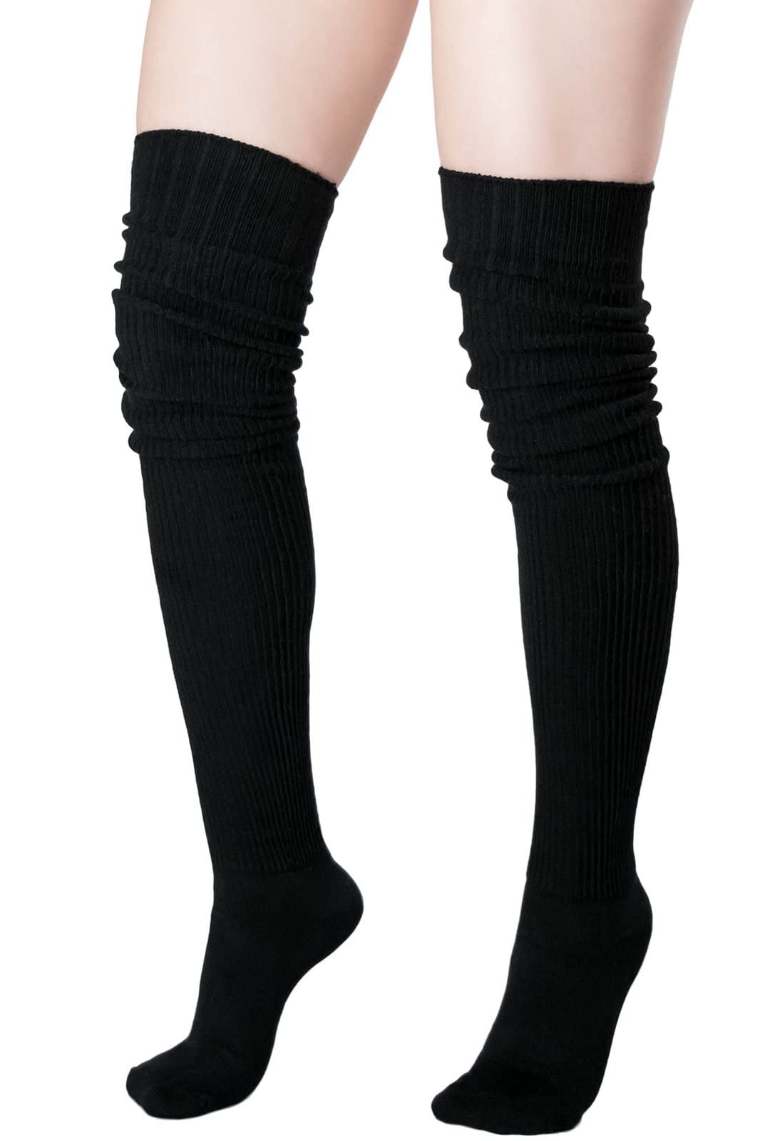 Killstar Hecate Ribbed Thigh High Stockings & Knee Socks - Gothic Cozy Legwear for Women | Perfect for Halloween, Cosplay & Alternative Fashion Outfits