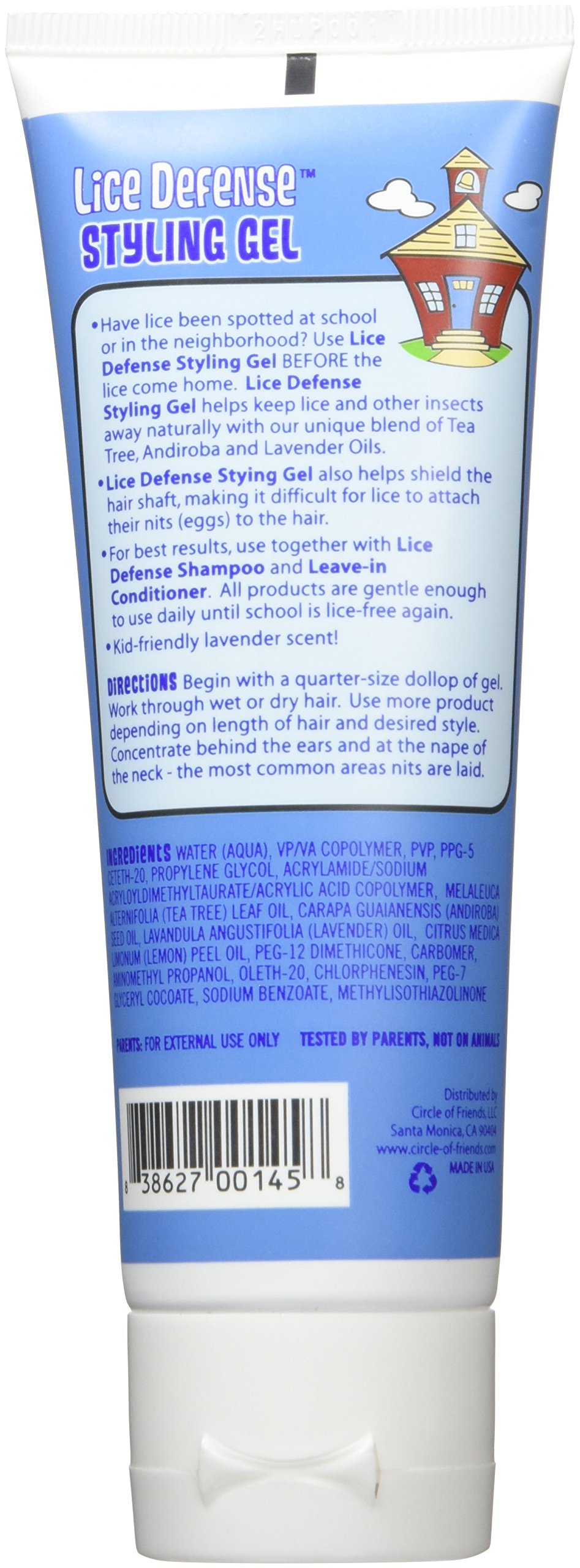 Circle Of Friends Lice Defense Gel – 4 oz Natural Head Lice Treatment & Prevention for Kids – Safe & Effective for School, Camp & Family Use
