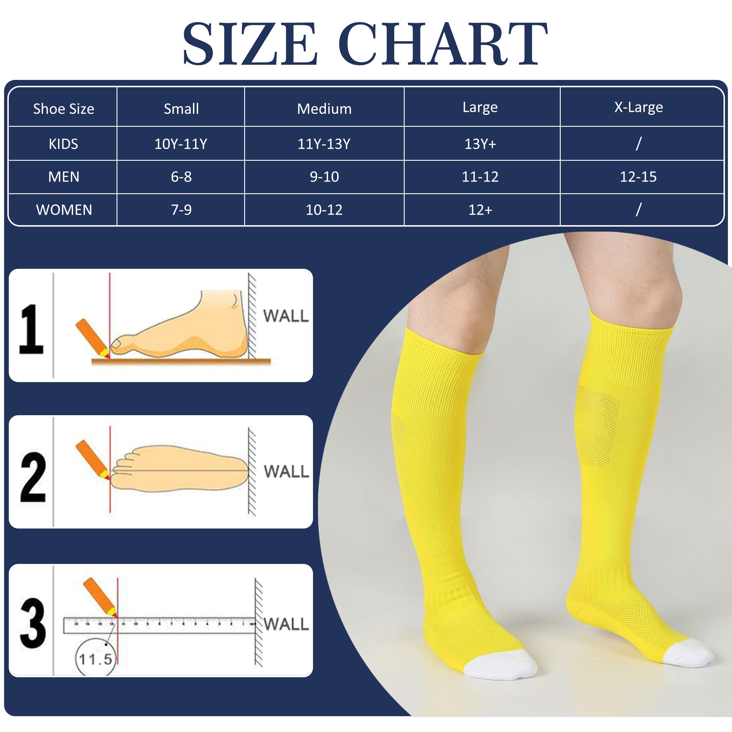 Sunew Soccer Baseball Socks - 2/3 Pack Multi-Sport Athletic Socks for Softball Football Volleyball | Youth & Adult Sizes (4 Size Options) | Perfect for Training, Games & Team Sports