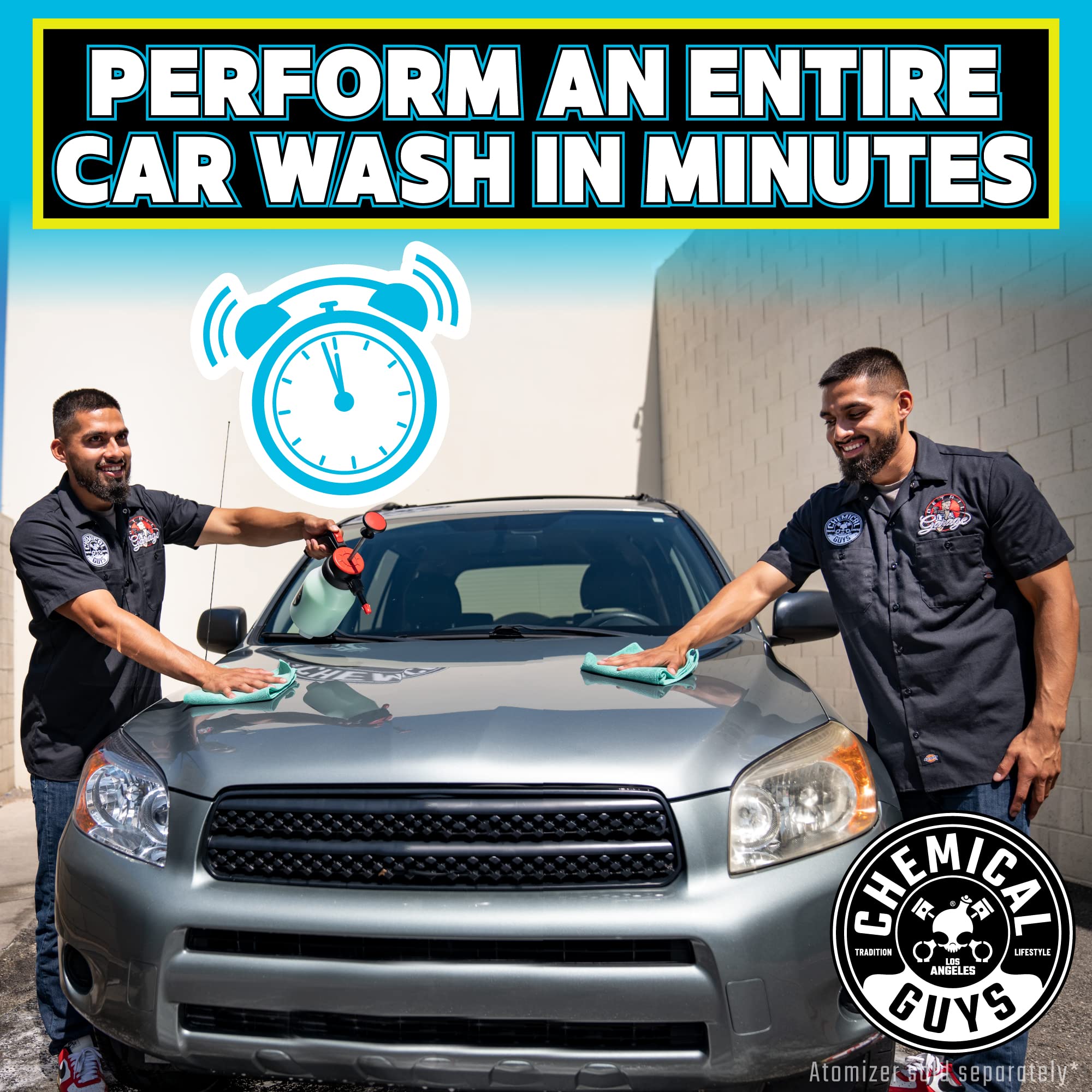 Chemical Guys WAC_707 EcoSmart Hyper Concentrated Waterless Car Wash & Wax (1 Gallon) with ACC_130 Chemical-Resistant Heavy Duty Spray Bottle (32 oz) - Perfect for Quick Car Detailing, RV Cleaning & Mobile Auto Care