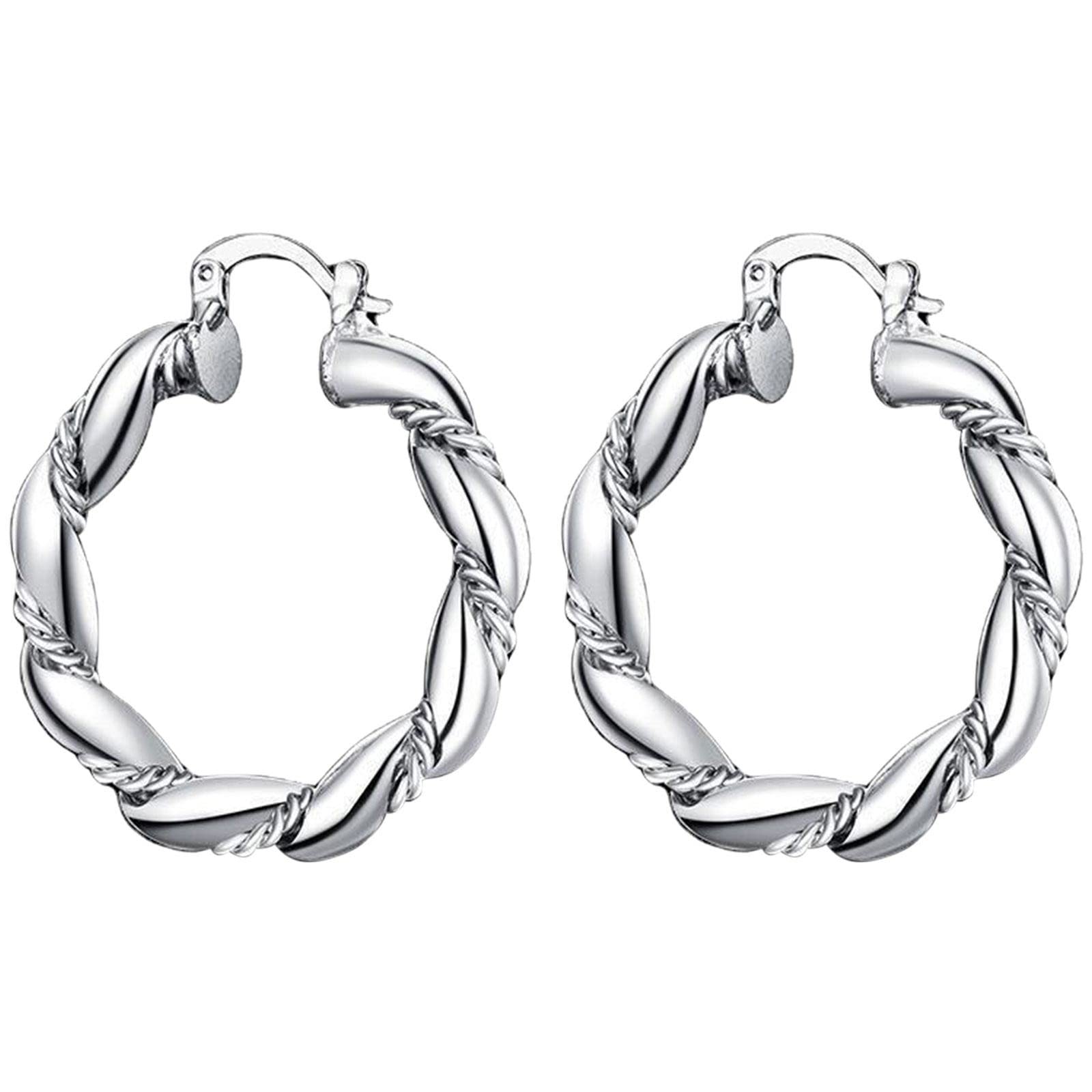 Exaggerated Large Hoop Twist Earrings for Women & Girls - Trendy Statement Jewelry for Parties, Weddings & Everyday Wear (One Size)