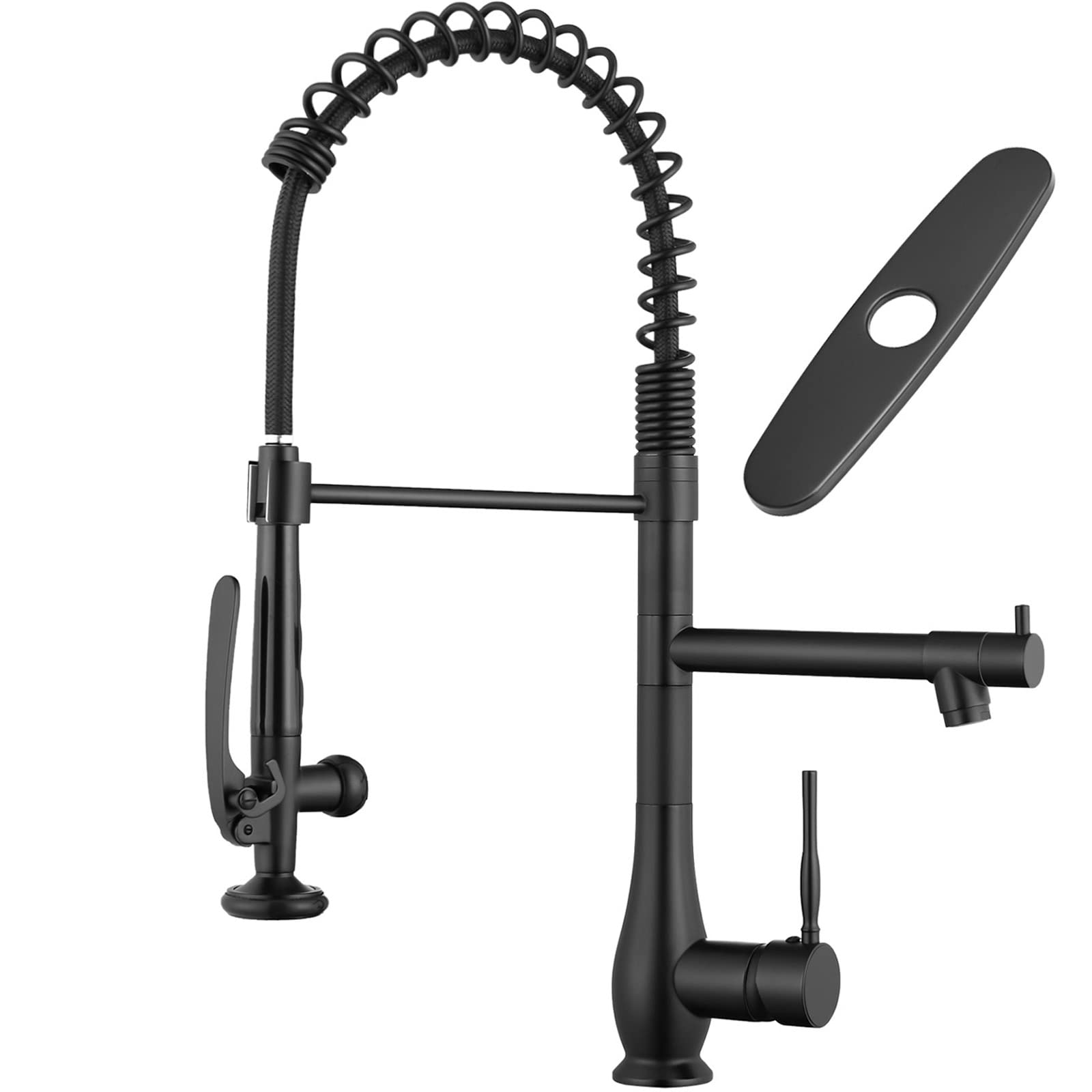 **GIMILI Matte Black Kitchen Faucet with Pull Down Sprayer - Single Handle High Pressure Commercial Sink Faucet - Ideal for Restaurants, Home Kitchens & Bar Use**