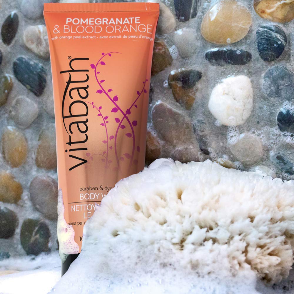 Vitabath Pomegranate & Blood Orange Moisturizing Body Wash - Infused with Hibiscus Flowers, Cruelty-Free & Paraben-Free - Hydrating Shower Gel for Dry Skin - Perfect for Daily Bath & Spa Relaxation (10 oz)