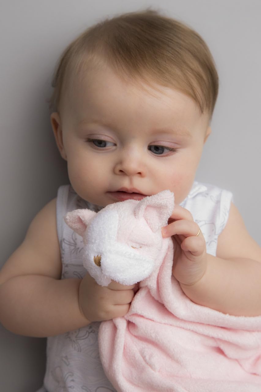 Angel Dear Blankie - Soft Pink Bulldog Baby Security Blanket for Toddlers | Comforting & Cuddly for Nap Time, Travel & Bedtime