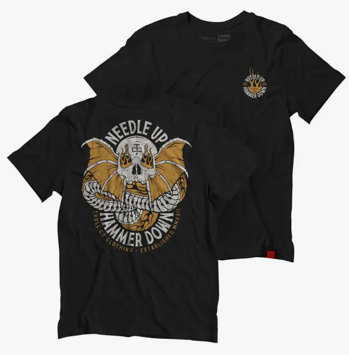 NUHD Demon Graphic T-Shirt for Men - Soft Cotton Black Tee - Cool Streetwear & Casual Wear for Everyday Outfits