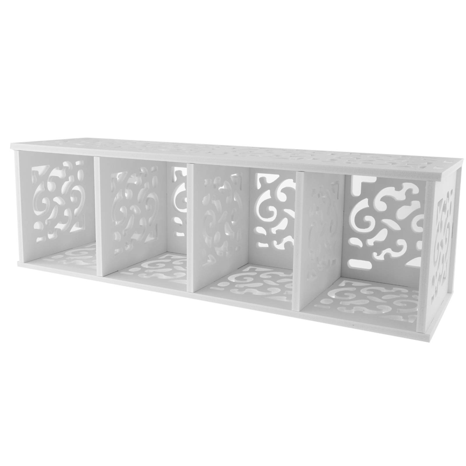 LJSF Floating Bathroom Shelf - Wooden & Plastic Wall Mounted Storage Rack for Bathroom, Kitchen, Living Room - Space Saving Organizer for Toiletries, Spices, Books & Decor - Perfect for Small Apartments & Modern Homes
