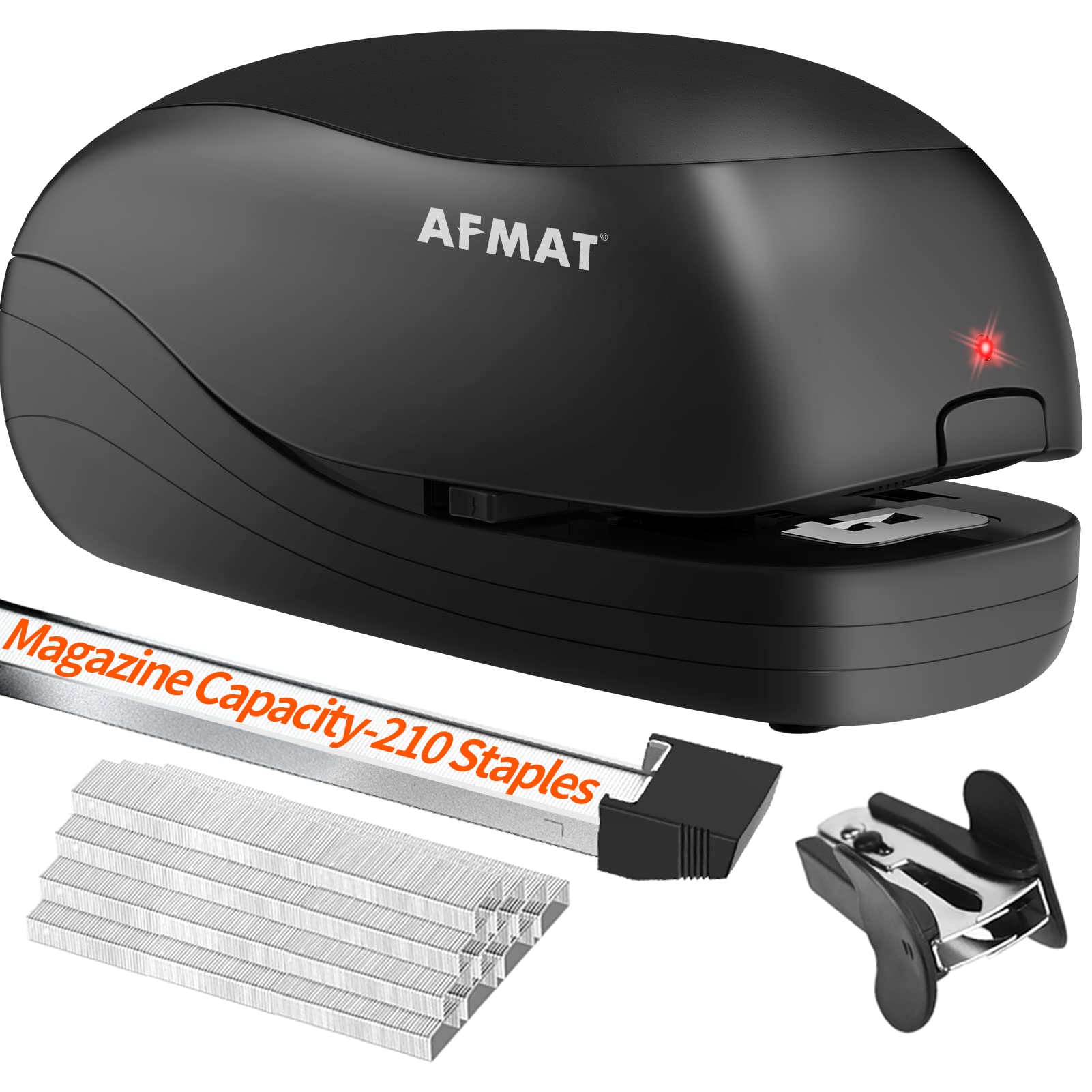 Electric Stapler Heavy Duty - Automatic Desktop Stapler with AC/Battery Power, 25 Sheets Capacity, Reload Reminder & Release Button - Perfect for Office, School, and Home Paperwork (Black)