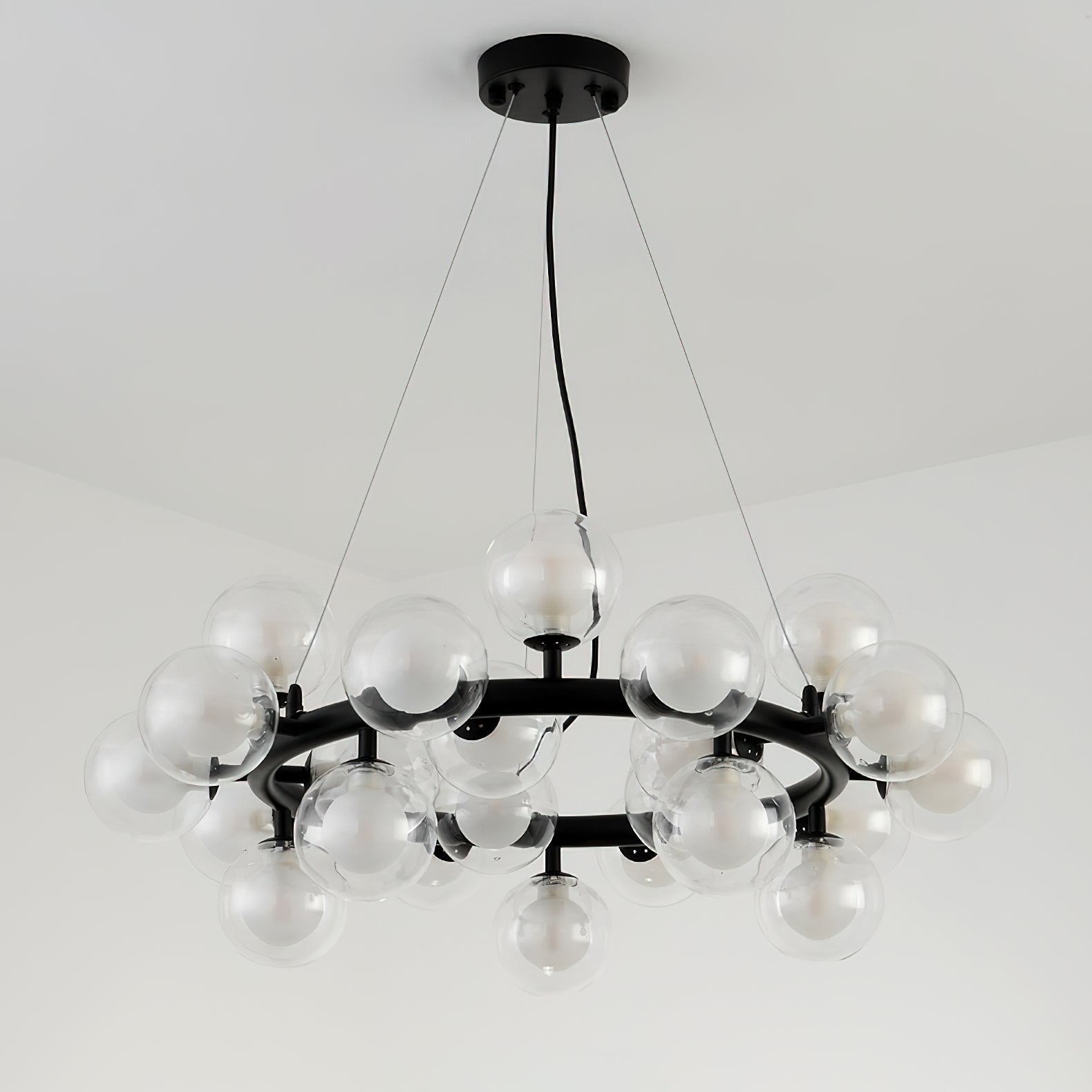 Stylish Bubble Ball Chandelier - Modern Crystal Glass Pendant Light Fixture for Dining Room, Bedroom & Living Room Decor | Perfect for Home, Hotel and Wedding Venue Lighting