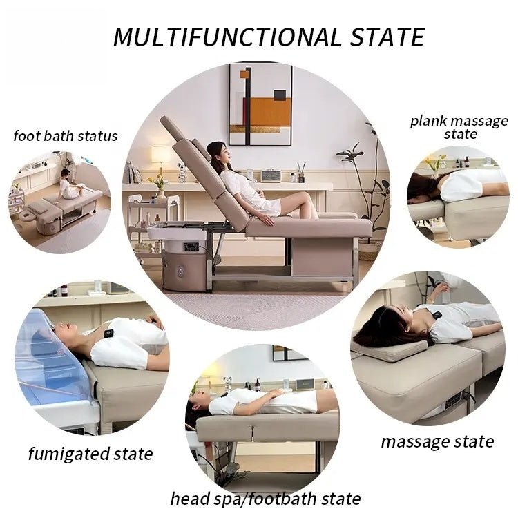 Premium Adjustable Thai Japanese Head Spa Backwash Shampoo Sink Bed with Luxury Design - Perfect for Salon, Spa & Home Relaxation Therapy