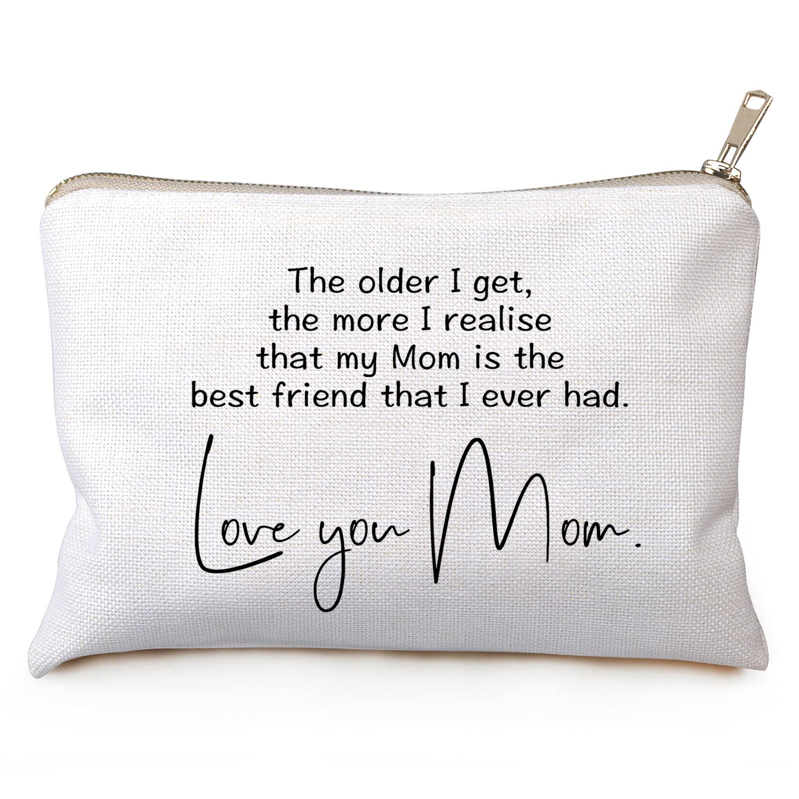 Mom's Best Friend Makeup Bag - Sentimental Keepsake Gift for Wedding, Mother's Day & Birthday - Cosmetic Organizer Pouch for Women - Perfect Gift from Daughter for Special Occasions (Home, Travel, Bridal Shower)