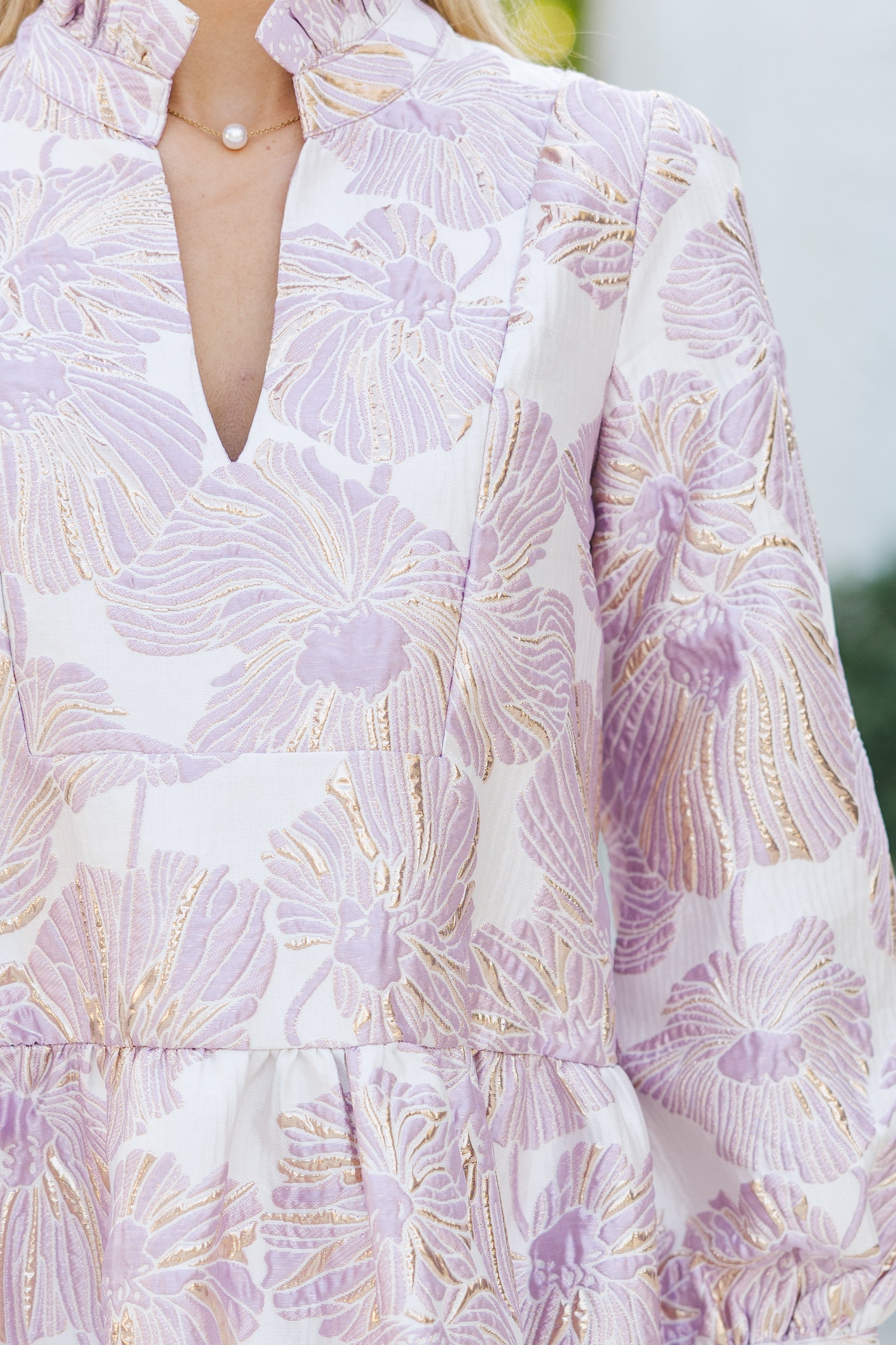 Always On My Mind Mauve Floral Babydoll Dress - Romantic Lace Trim Nightgown for Women | Perfect for Date Nights & Bridal Sleepwear
