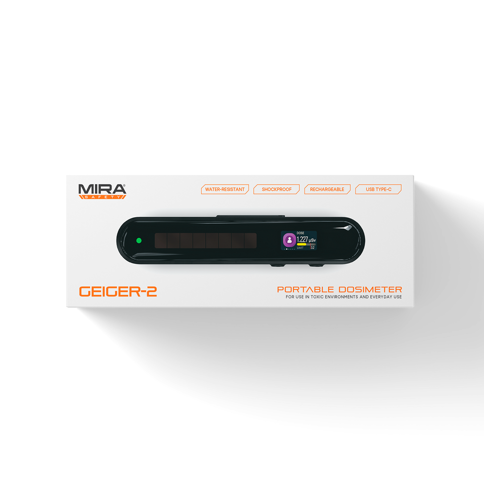 Mira Safety Geiger 2 - Rechargeable Portable Radiation Dosimeter for Home, Travel & Emergency Preparedness | Nuclear Radiation Detector for Personal Safety