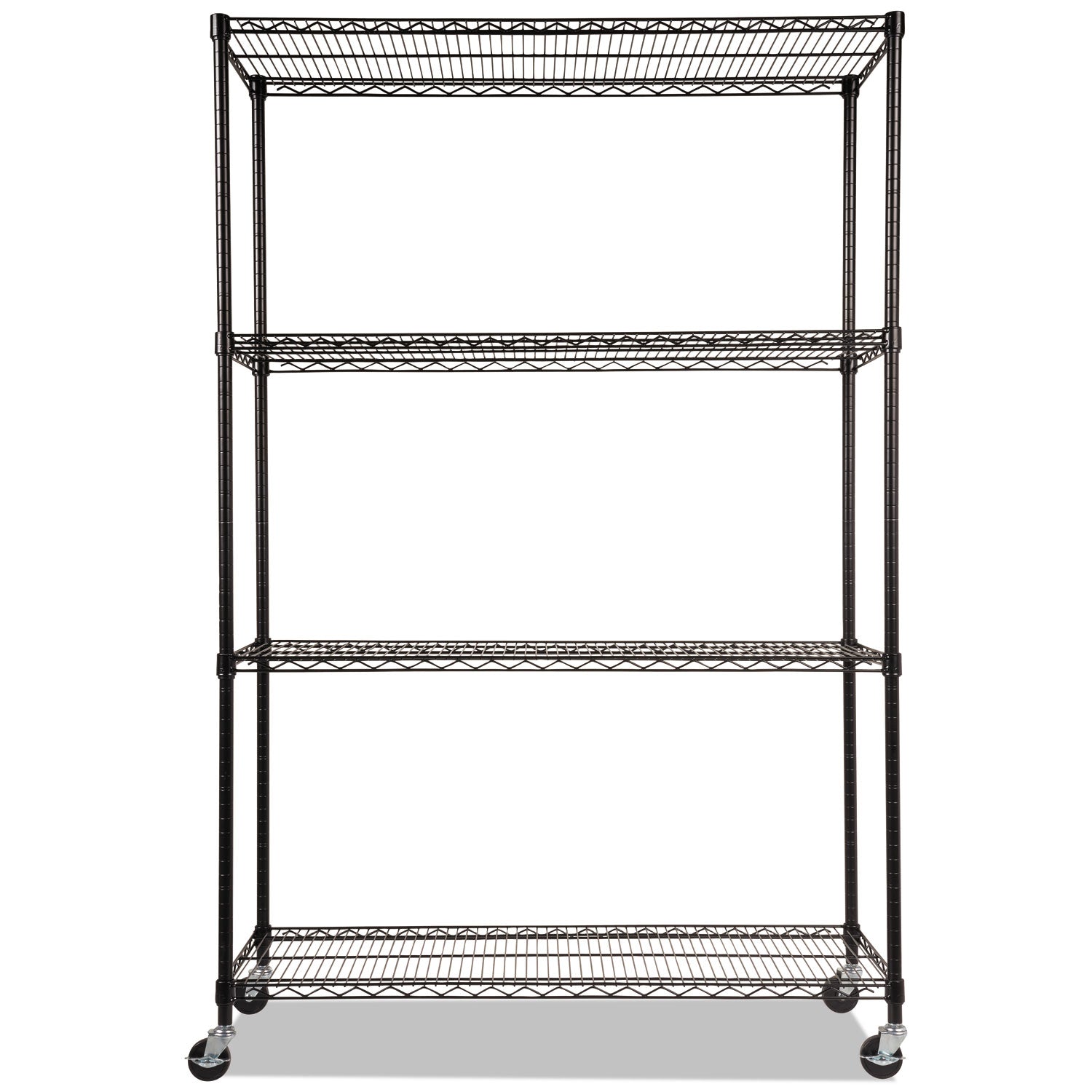 Alera® NSF Certified 4-Tier Wire Shelving Unit with Locking Casters - 48