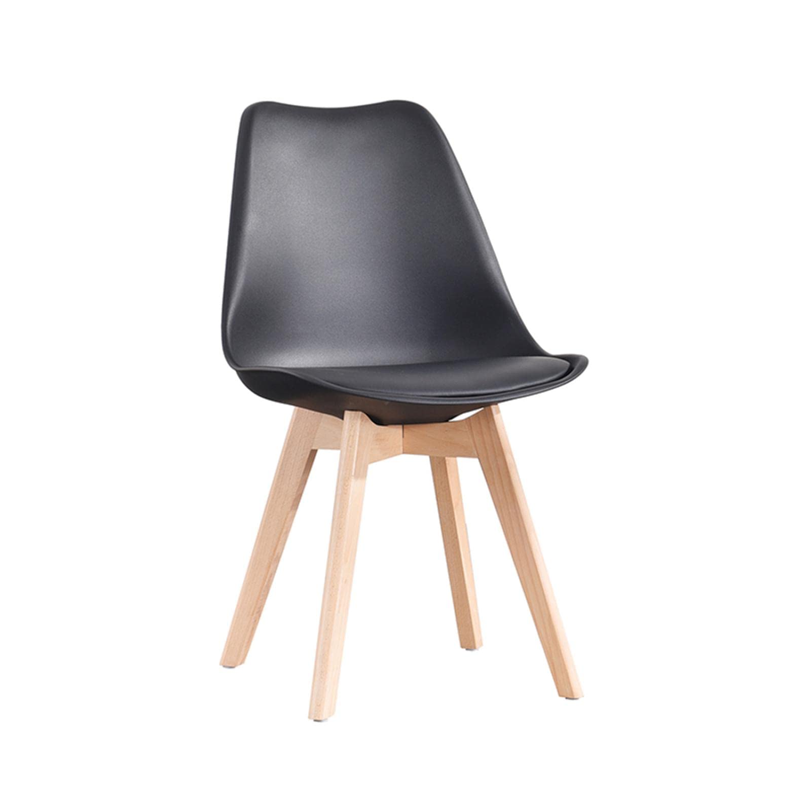 LALAHO 4-Piece ABS PP Nordic Dining Chair Set with Beech Wood Legs - Modern Black Dining Chairs for Kitchen, Living Room, Office & Bedroom - Sturdy & Stylish Seating Solution for Home & Workspace