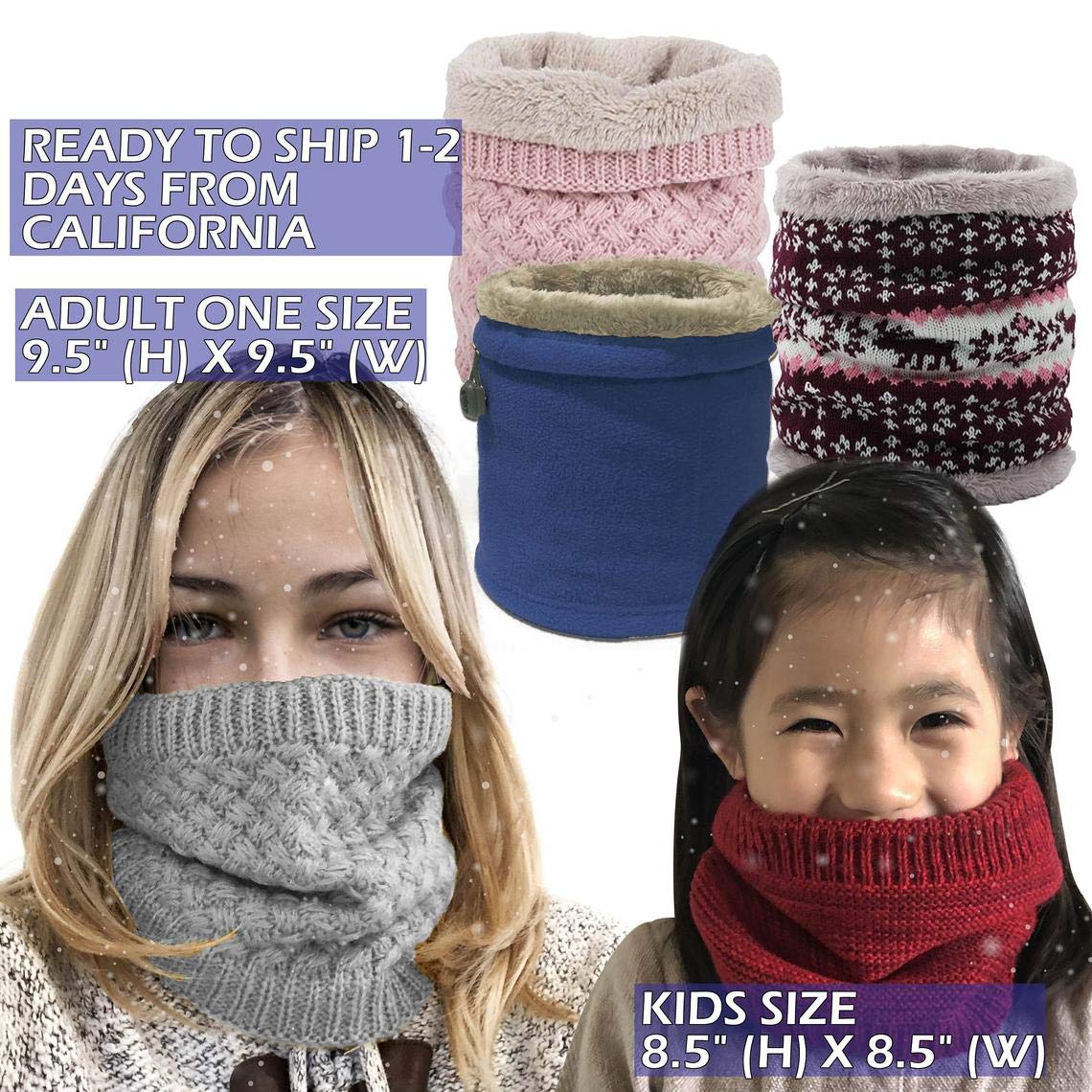 Spotlight Hosiery Winter Neck Warmer Tube Scarf for Women & Men - Soft Fleece Cold Weather Accessory for Skiing, Snowboarding & Outdoor Activities