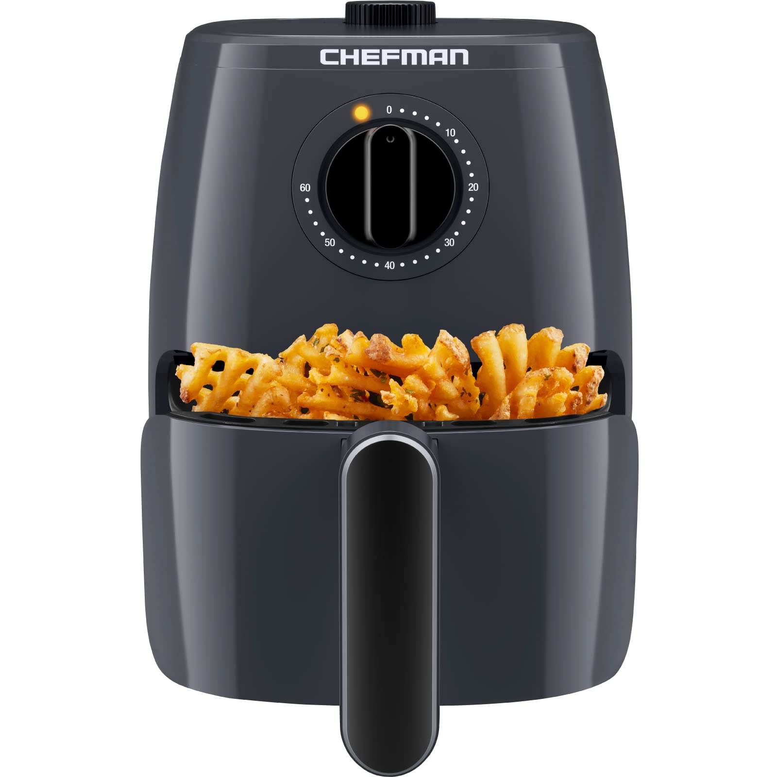 Chefman TurboFry 2-Quart Air Fryer - Oil-Free Healthy Cooking, Dishwasher Safe Basket & Tray, 60-Minute Timer, Adjustable Temp Control with Indicator Lights - Perfect for Crispy Fries, Chicken Wings & Family Meals