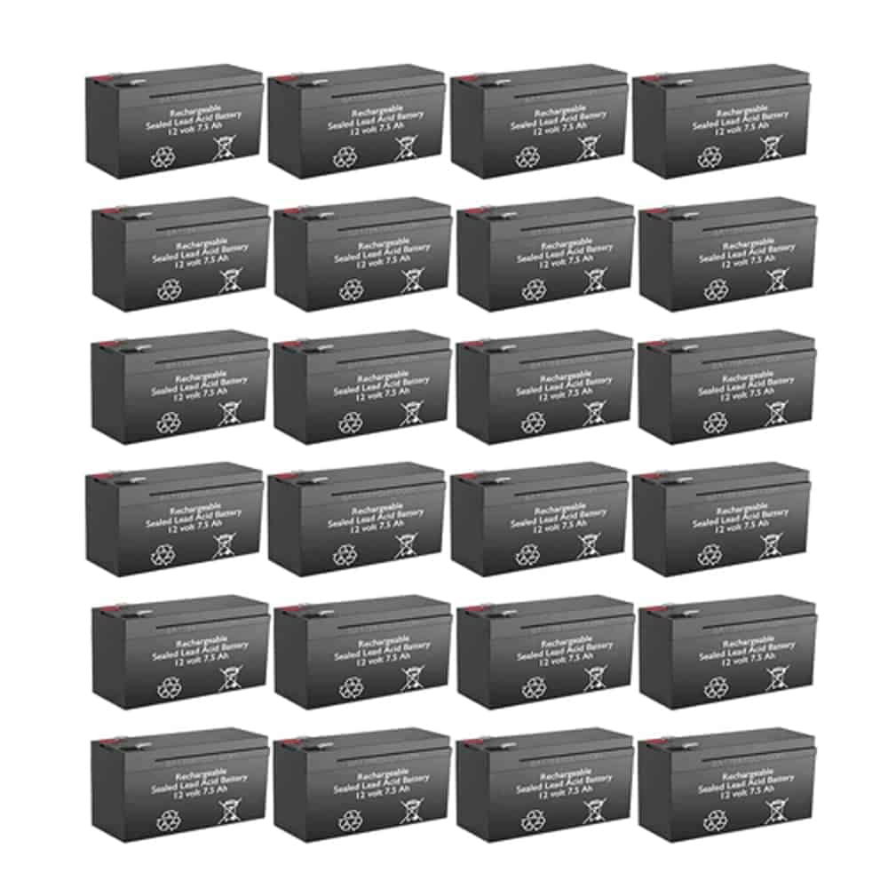 PW 5110-700 Replacement 12V 7.5Ah SLA Battery (Rechargeable, High Rate, Equivalent to Brand) - Pack of 24 - Perfect for UPS Backup, Emergency Lighting & Security Systems