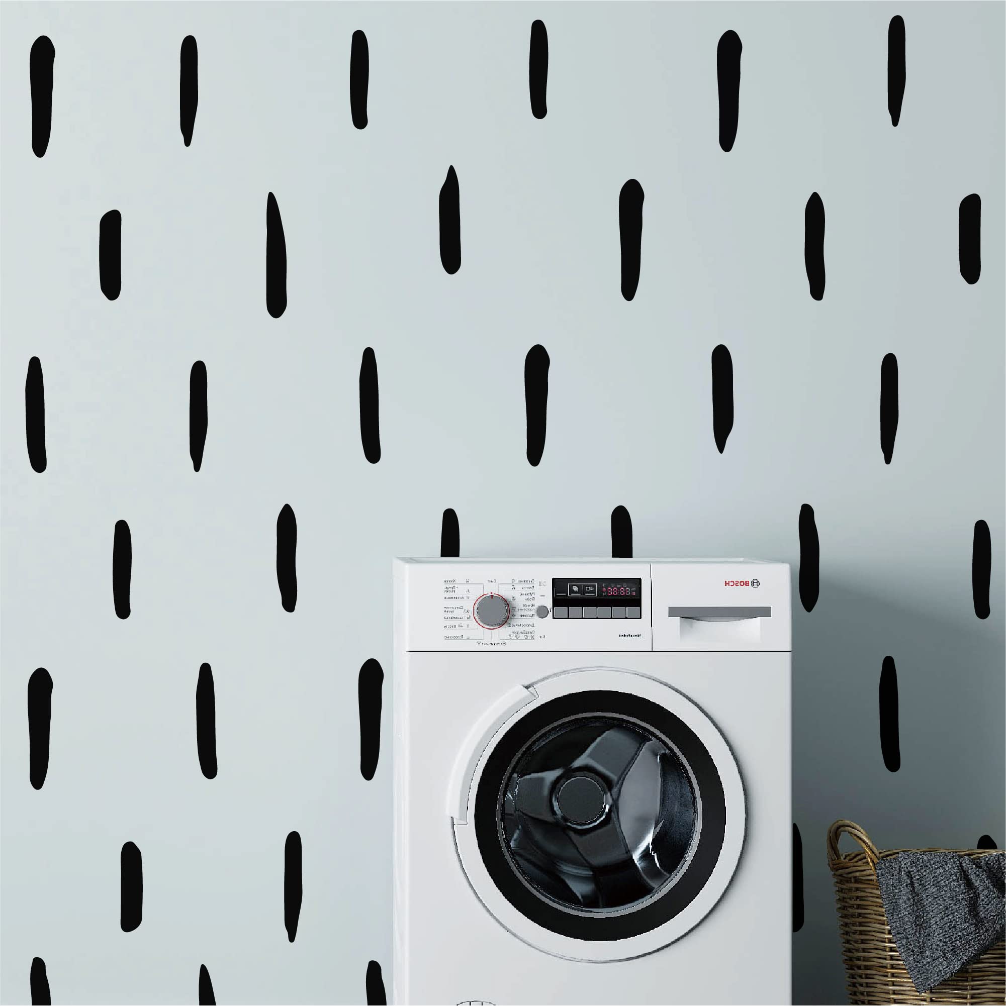 Black Thick Irregular Line Vinyl Abstract Wall Decals - Peel and Stick Modern Boho Stickers (Set of 120) for Nursery, Bedroom, Living Room & Farmhouse Decor | Perfect for Kids Rooms, Home Offices & Accent Walls