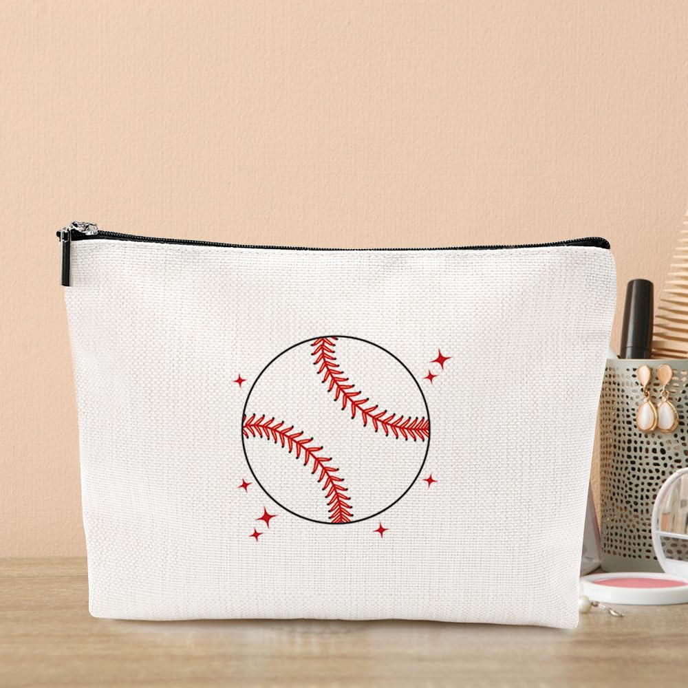 Funny Baseball Makeup Bag for Women - Cute Cosmetic Bag with Baseball Design - Perfect Gift for Mom, Sister, Aunt, Daughter & Baseball Lovers - Great for Mother's Day, Birthday, Christmas & Game Day - Ideal for Sports Events, Travel & Daily Use