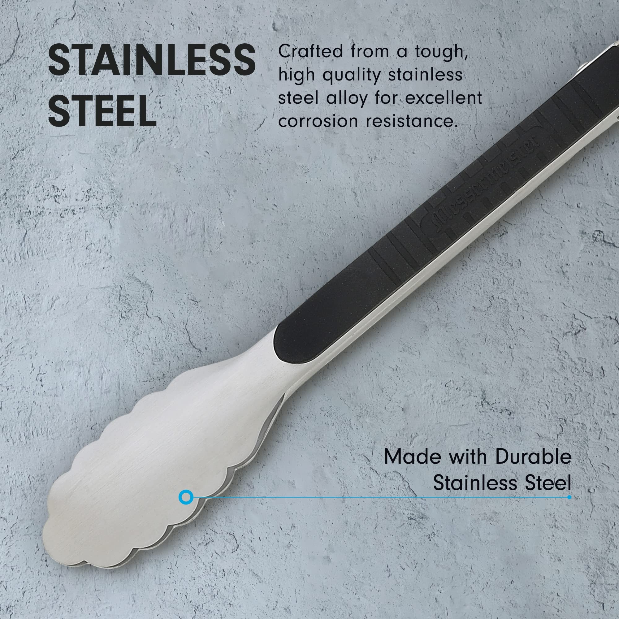 Messermeister 12-Inch Stainless Steel Locking Tongs with Non-Slip Silicone Grip - Dishwasher Safe Kitchen Tongs for Cooking, Grilling, Serving - Perfect for BBQ, Salad, Pasta & Hot Dishes