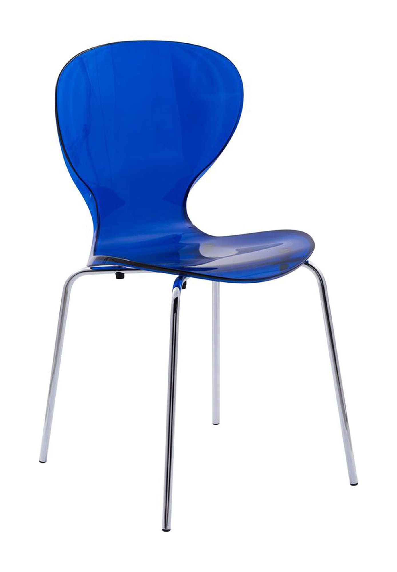 LeisureMod Modern Indoor/Outdoor Transparent Blue Acrylic Side Chair - Contemporary Home Decor for Living Room, Patio & Garden