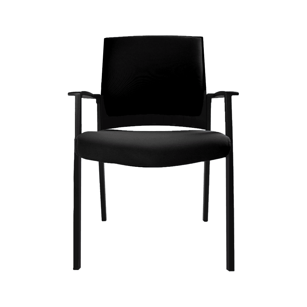 Aragon Upholstered Mesh Back Stacking Visitor Chair - Ergonomic Office Seating for Conference Rooms, Waiting Areas & Guest Reception
