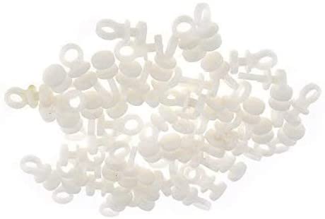 50 Pcs White Plastic Curtain Track Gliders - 9mm Wide Rail Runner Wheels with Hooks for Auto, SUV, MPV Car Windows | Perfect for Home, Office & Vehicle Curtain Installation
