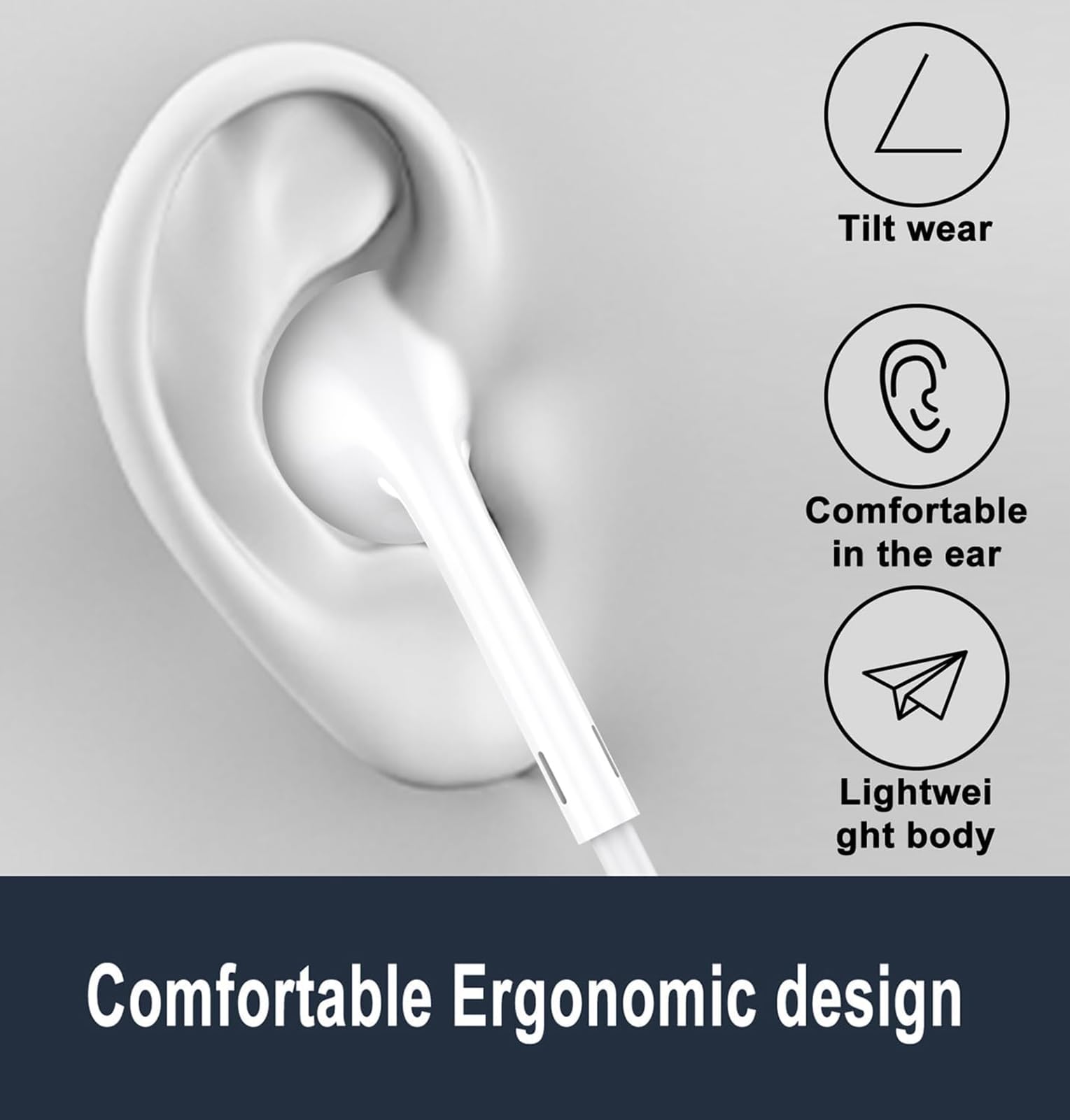 2 Pack Noise Cancelling Wired Headphones with Built-in Mic & Volume Control - Compatible with iPhone 14/13/12/11/XR/XS/X/8/7/6/SE/Pro/Pro Max - Perfect for Gaming, Workouts & Commuting
