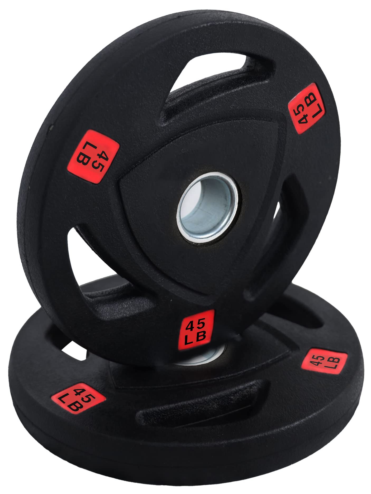 Signature Fitness 1-Inch Cast Iron Weight Plates - Standard Olympic Weight Plates for Strength Training, Weightlifting & CrossFit - Perfect for Home Gym, Commercial Gym & Powerlifting Workouts